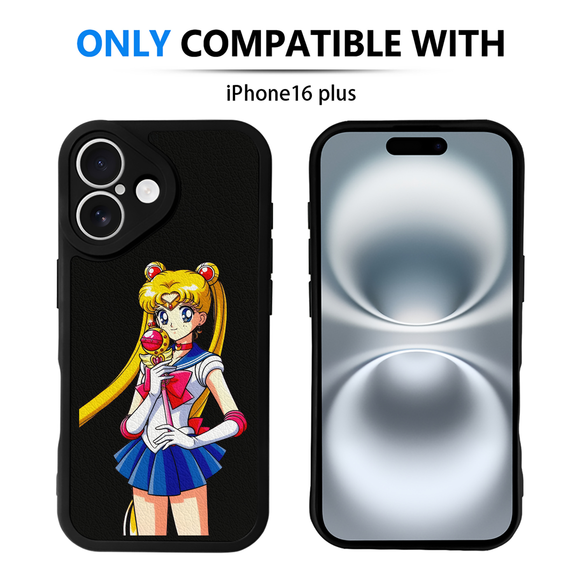 （画像用） 美少女戦士セーラームーン 月野 うさぎ つきの うさぎ Sailor Moon Tsukino Usagi 【iPhone 16シリーズ対応】シリコンスマホケース（レザー調） 材質：シリコン